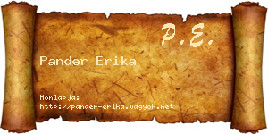 Pander Erika névjegykártya